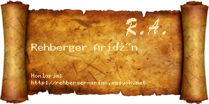 Rehberger Arián névjegykártya